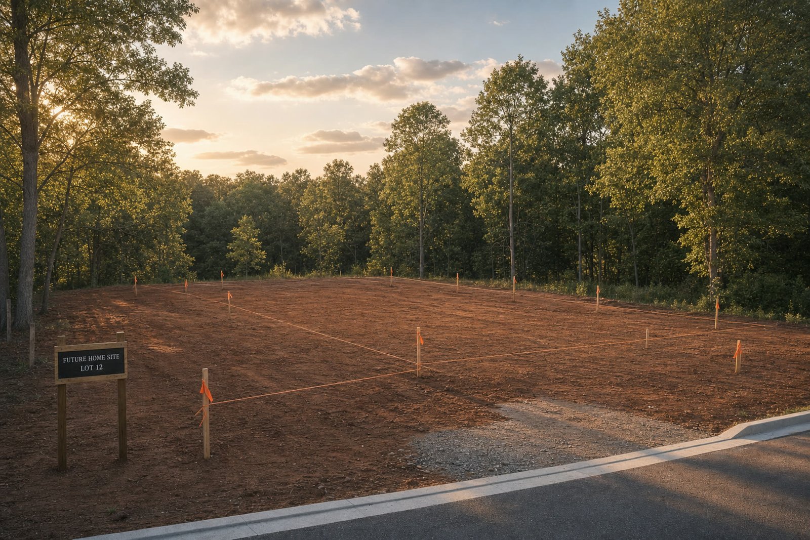 Empty graded lot before construction