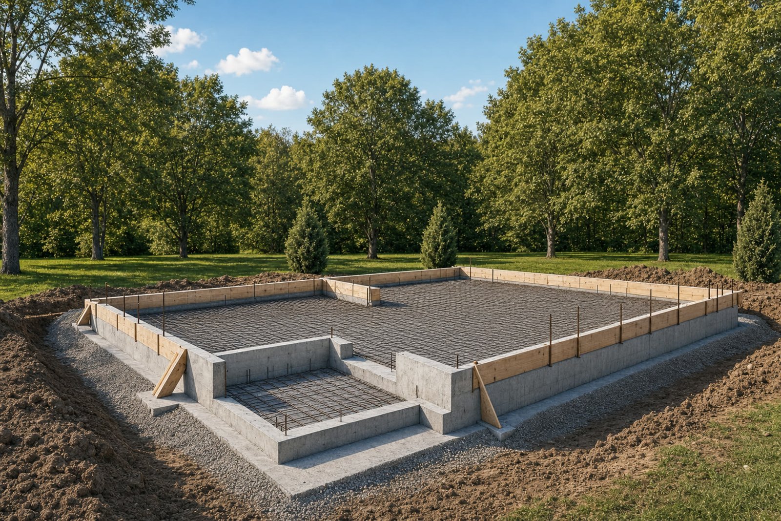 Concrete foundation poured